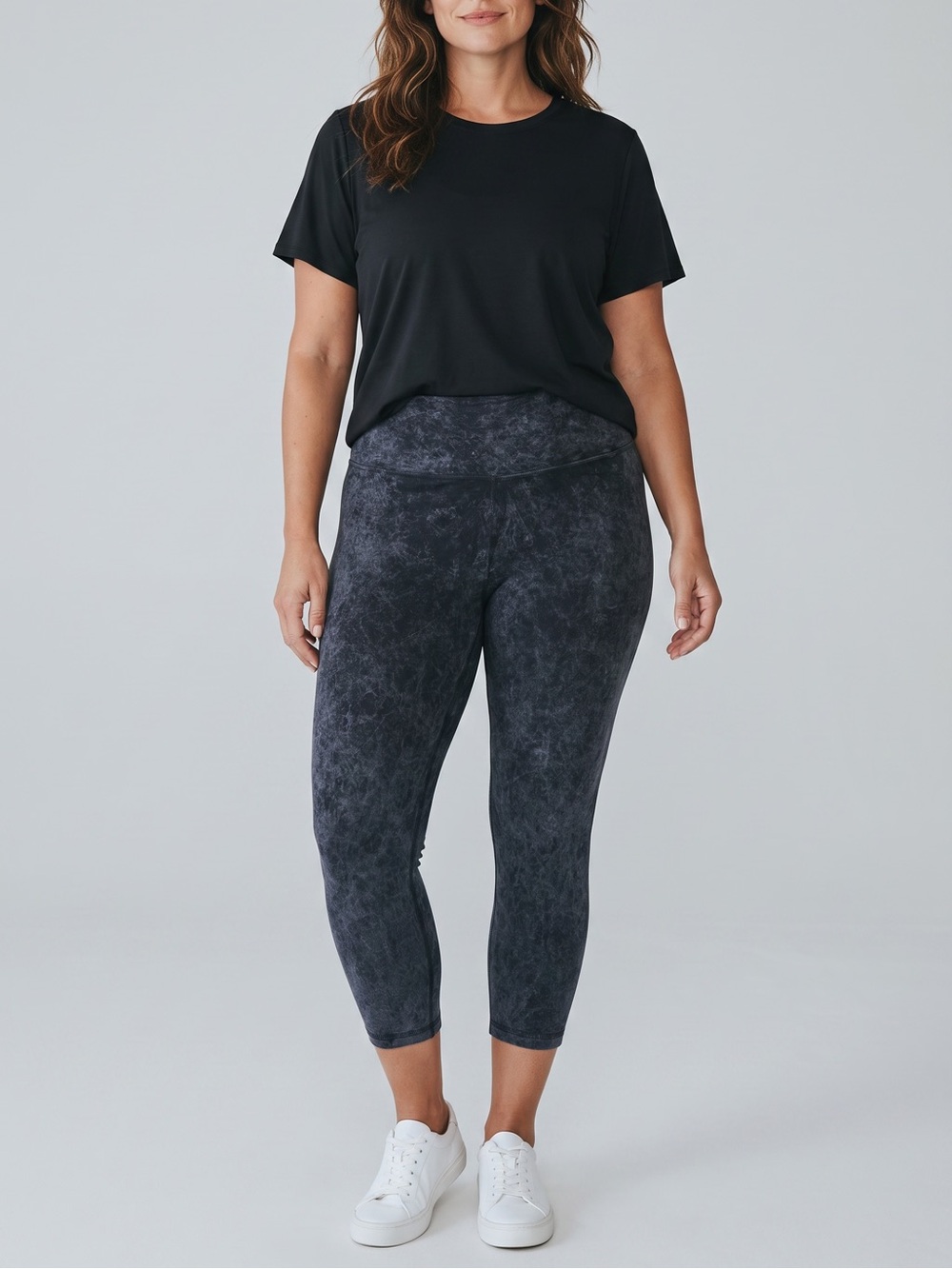 Athleta Black Mineral Wash High Rise 7/8 Leggings 3X Plus Size Yoga